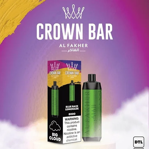 crown bar alfakher blue razz lemonade 8000 puffs.webp