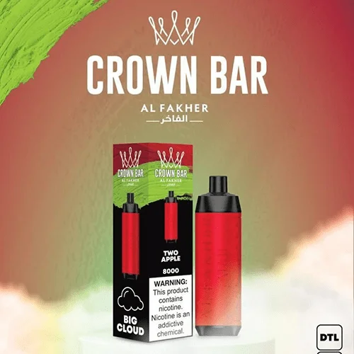 crown bar alfakher two apple 8000 puffs.webp